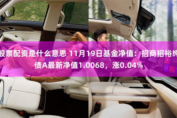 股票配资是什么意思 11月19日基金净值：招商招裕纯债A最新净值1.0068，涨0.04%