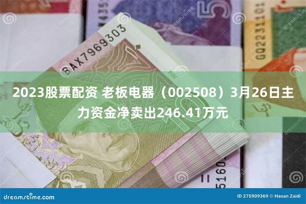 2023股票配资 老板电器（002508）3月26日主力资金净卖出246.41万元