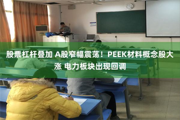 股票杠杆叠加 A股窄幅震荡！PEEK材料概念股大涨 电力板块出现回调