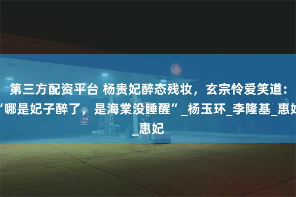 第三方配资平台 杨贵妃醉态残妆，玄宗怜爱笑道：“哪是妃子醉了，是海棠没睡醒”_杨玉环_李隆基_惠妃