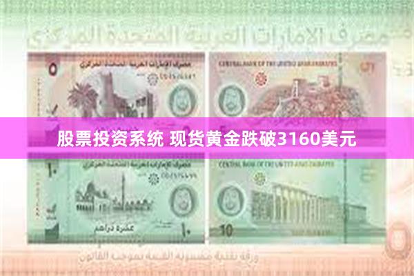 股票投资系统 现货黄金跌破3160美元